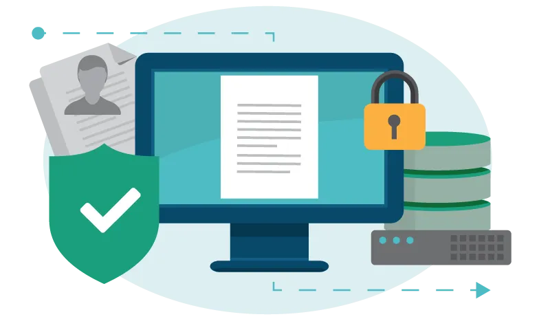 Icon showing human resources (HR) document management