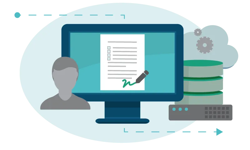 Icon showing human resources (HR) document management